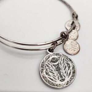Alex and Ani Godspeed Sparkle Charm Bangle Expandable 2017 Silver Bracelet
